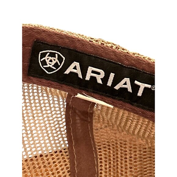 Ariat Brown Mesh Trucker Cap With Embroidered Logo OSFM - Picture 3 of 4